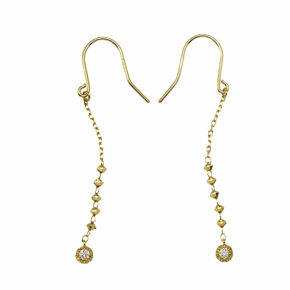 Vendome Aoyama ダイヤ ピアス K18 YG イエローゴールド 750 Diamond Earrings Pierced ヴァンドーム青山 90310456