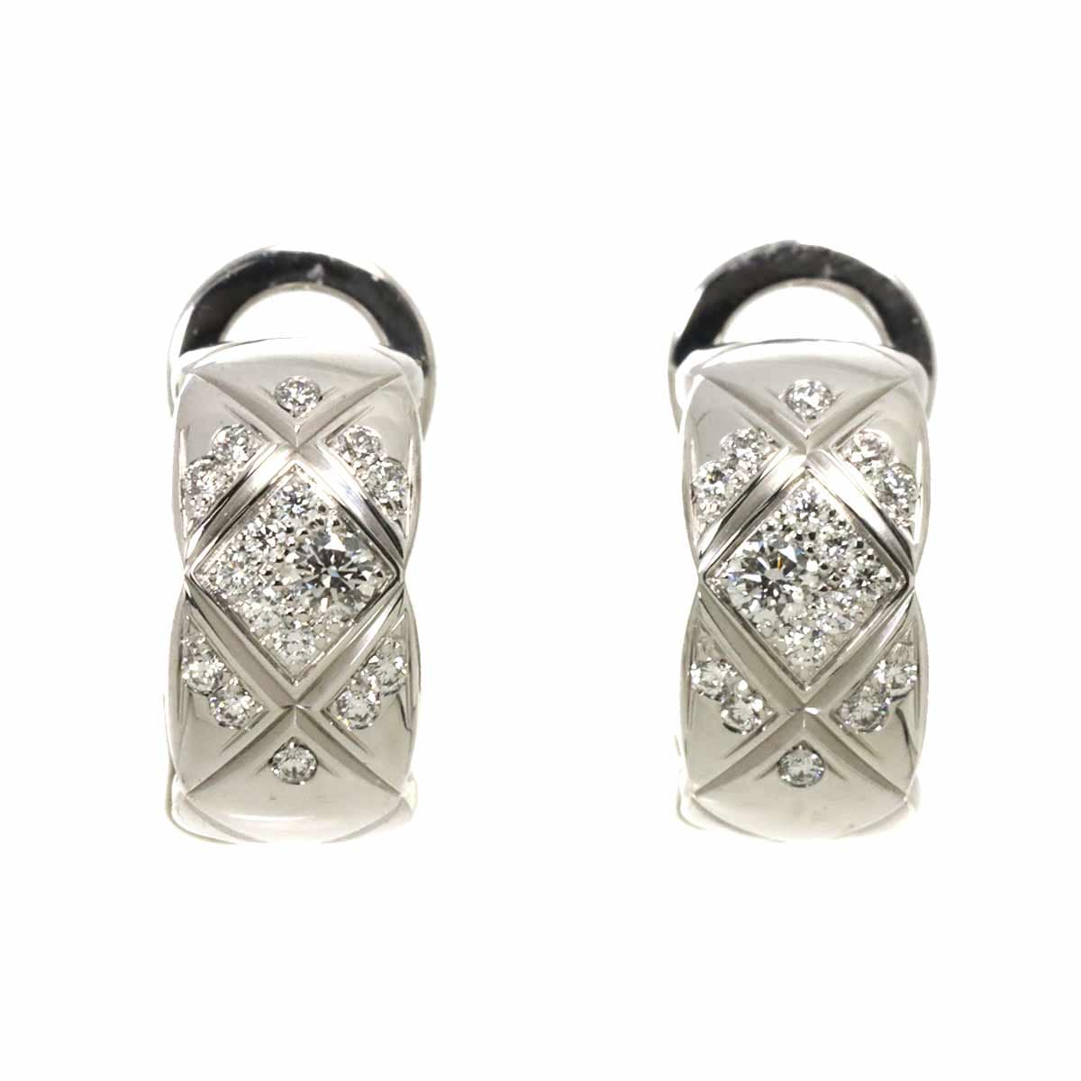 CHANEL ココクラッシュ ダイヤ ピアス イヤリング K18 WG ホワイトゴールド 750 Earrings Pierced【証明書付き】 シャネル 90310651