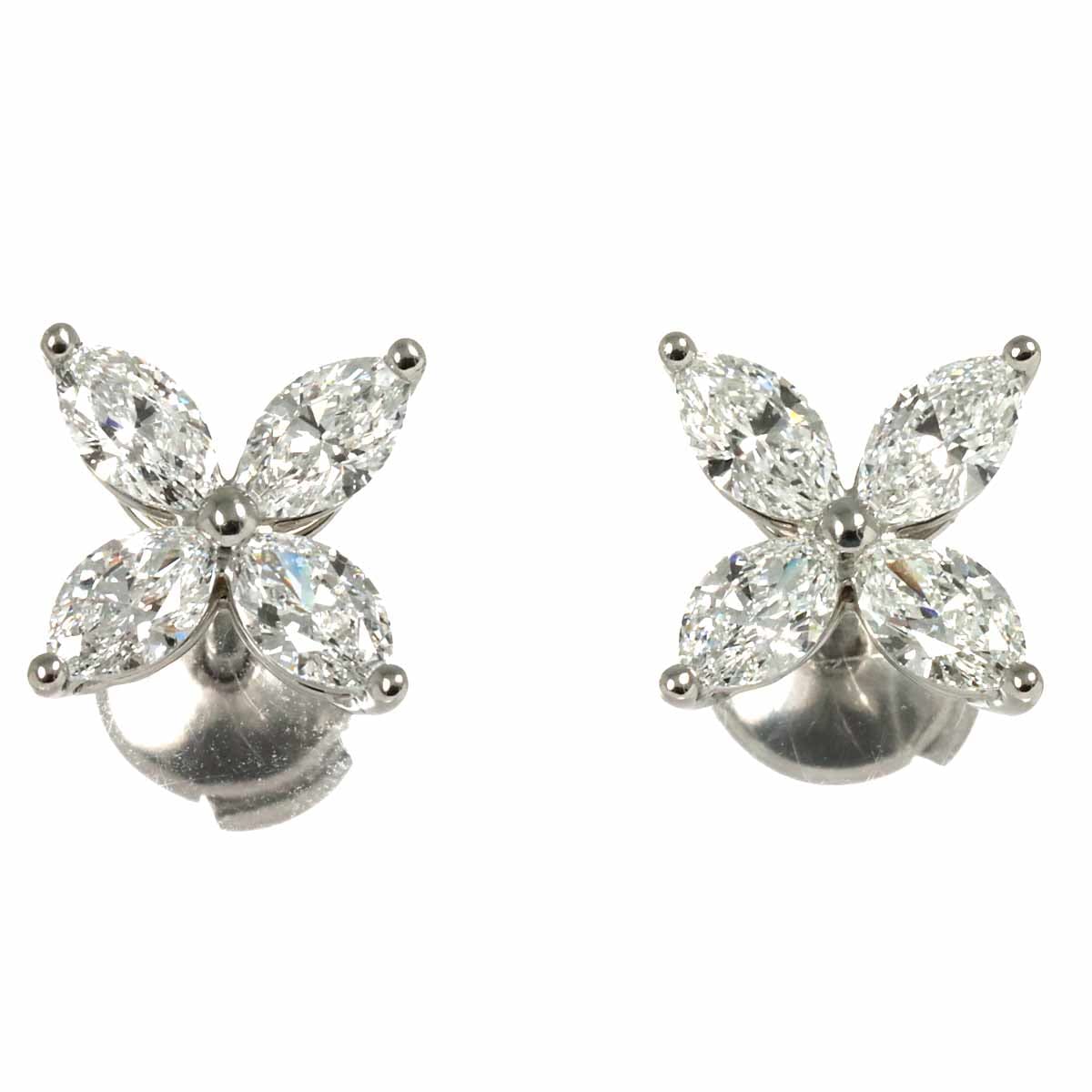 TIFFANY&CO. ビクトリア ラージ ダイヤ ピアス Pt プラチナ Victoria Diamond Earrings Pierced ティファニー 90310662