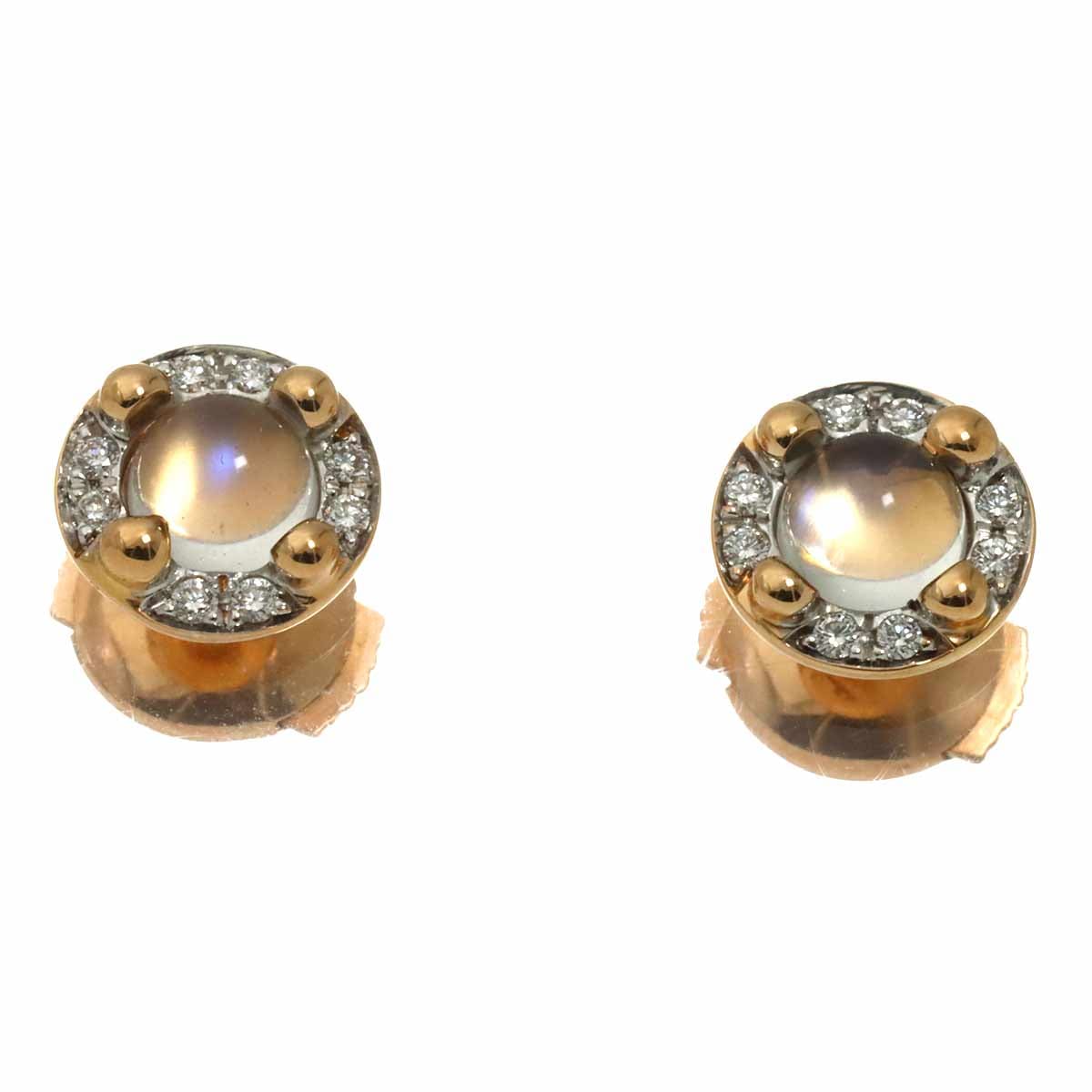 Pomellato マーマ ノン マーマ ピアス ムーンストーン ダイヤ K18 PG ピンクゴールド 750 Earrings Pierced ポメラート 90310814