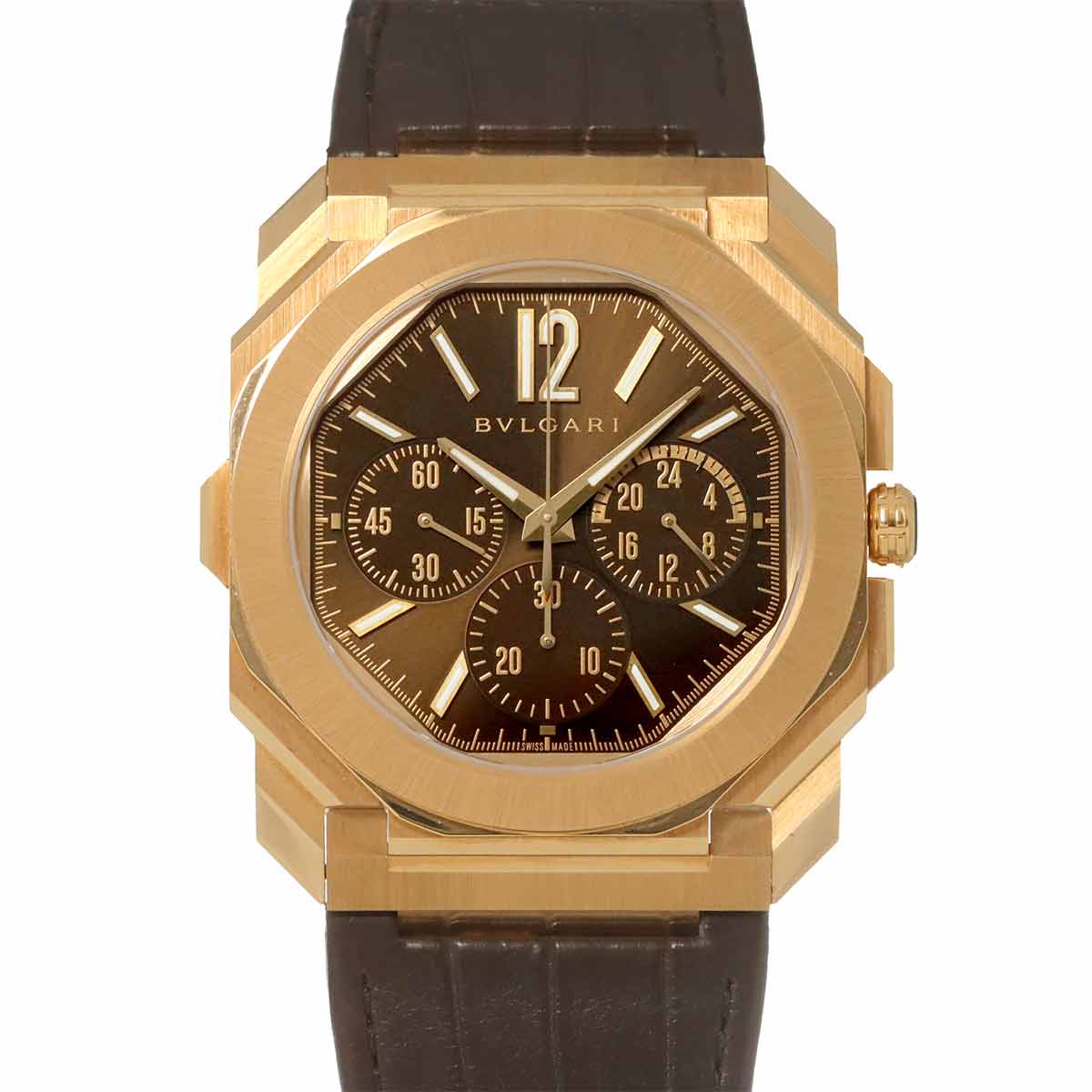 BVLGARI ブルガリ オクト フィニッシモ GMT 103468 BGOP43GXTCHGMT クロノグラフ メンズ 腕時計 ブラウン K18PG オートマ 自動巻き ウォッチ OCTO ブルガリ 90313505