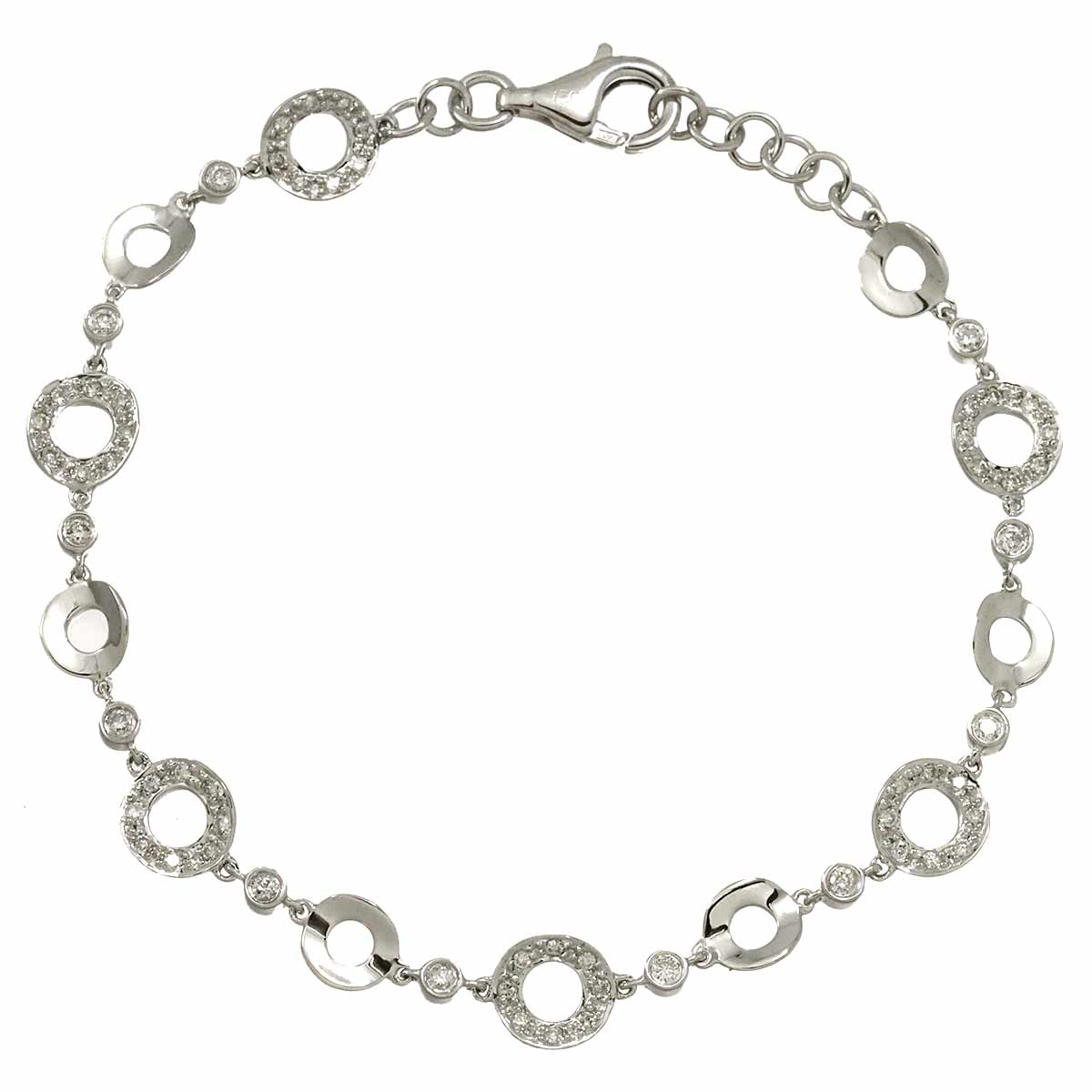 ダイヤ 0.50ct ブレスレット 17cm K18 WG ホワイトゴールド 750 Diamond Bracelet 90308696