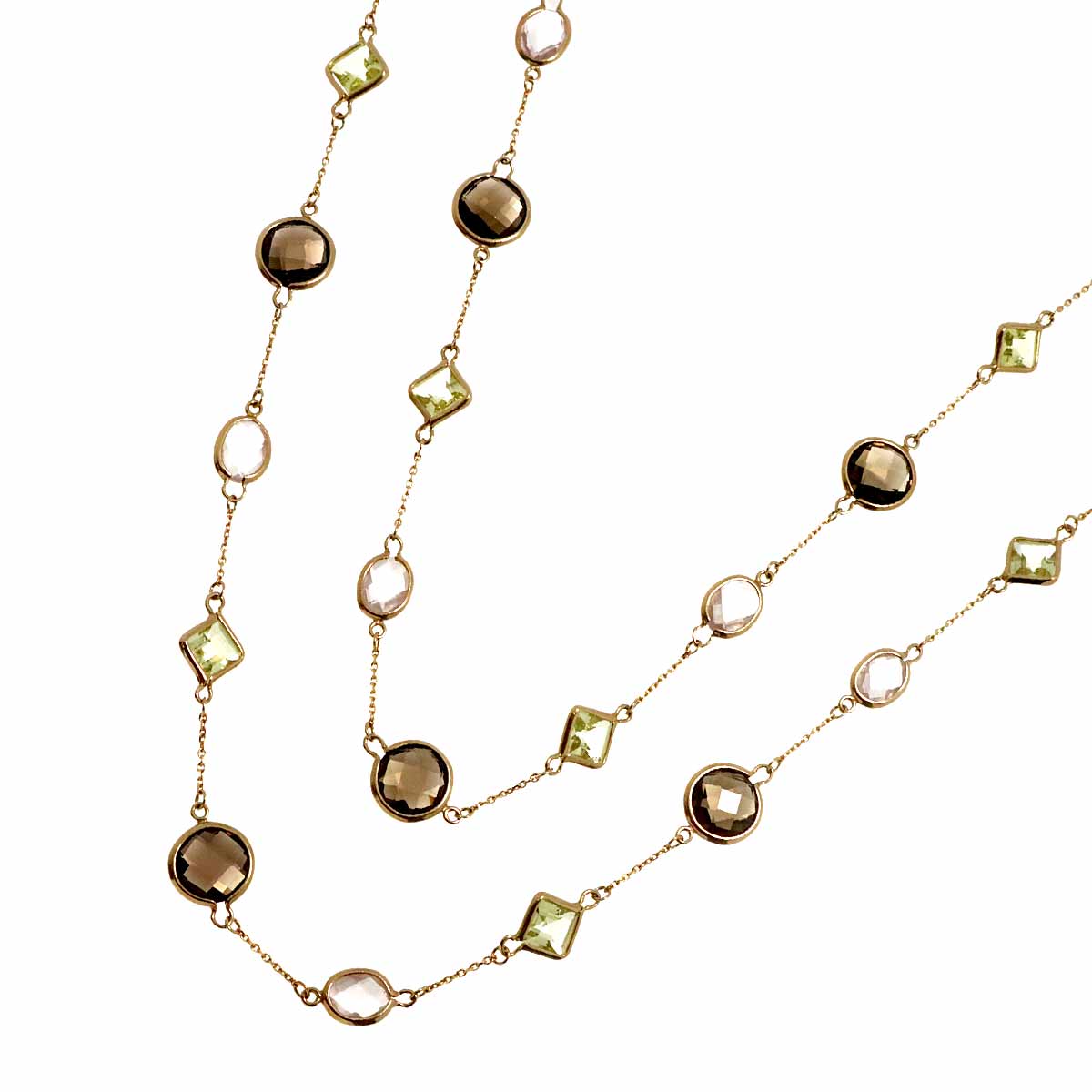 マルチストーン 42.55ct ネックレス 106cm K18 PG ピンクゴールド 750 Necklace 90309392