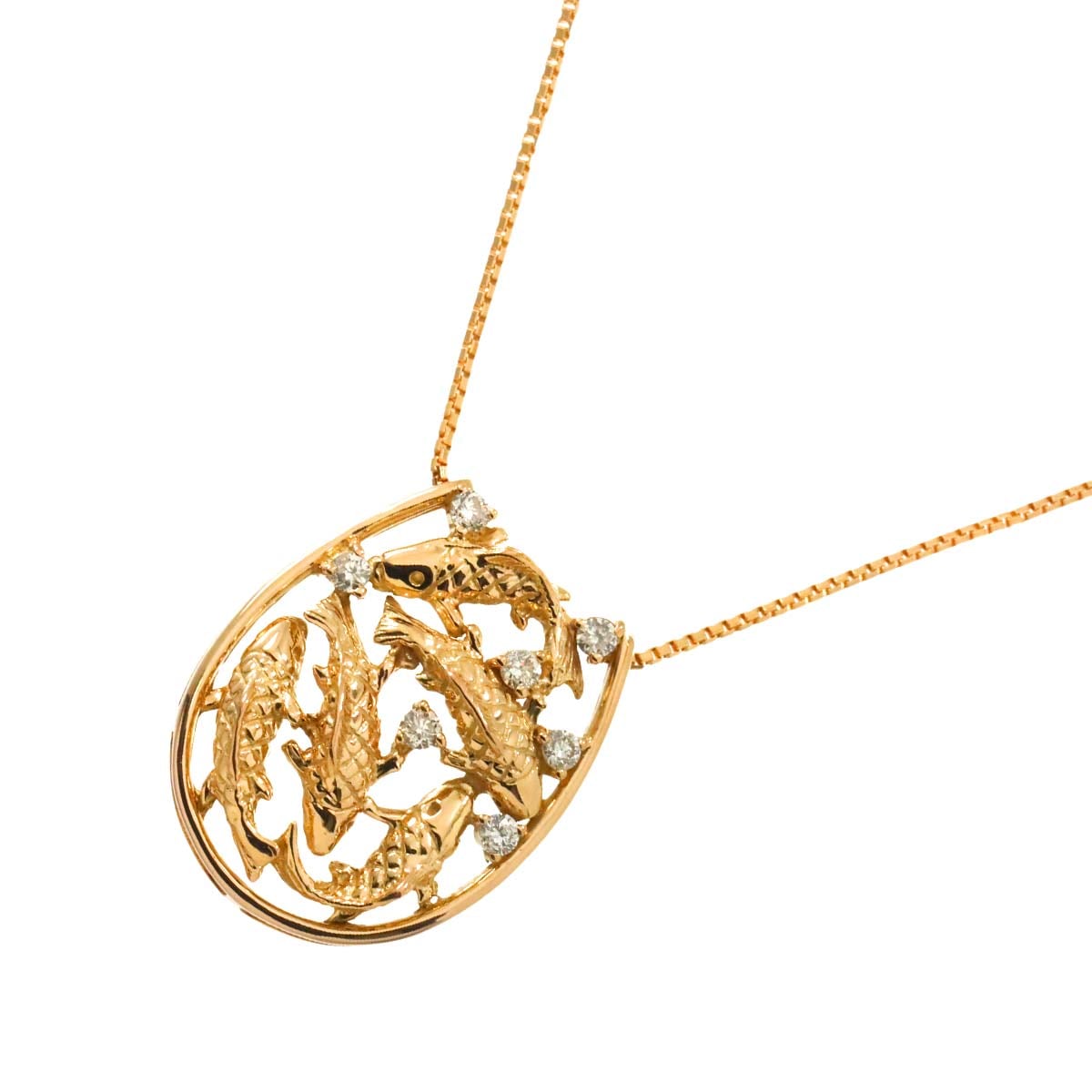 ダイヤ 0.11ct ネックレス 40cm K18 PG ピンクゴールド 750 Diamond Necklace 90311936