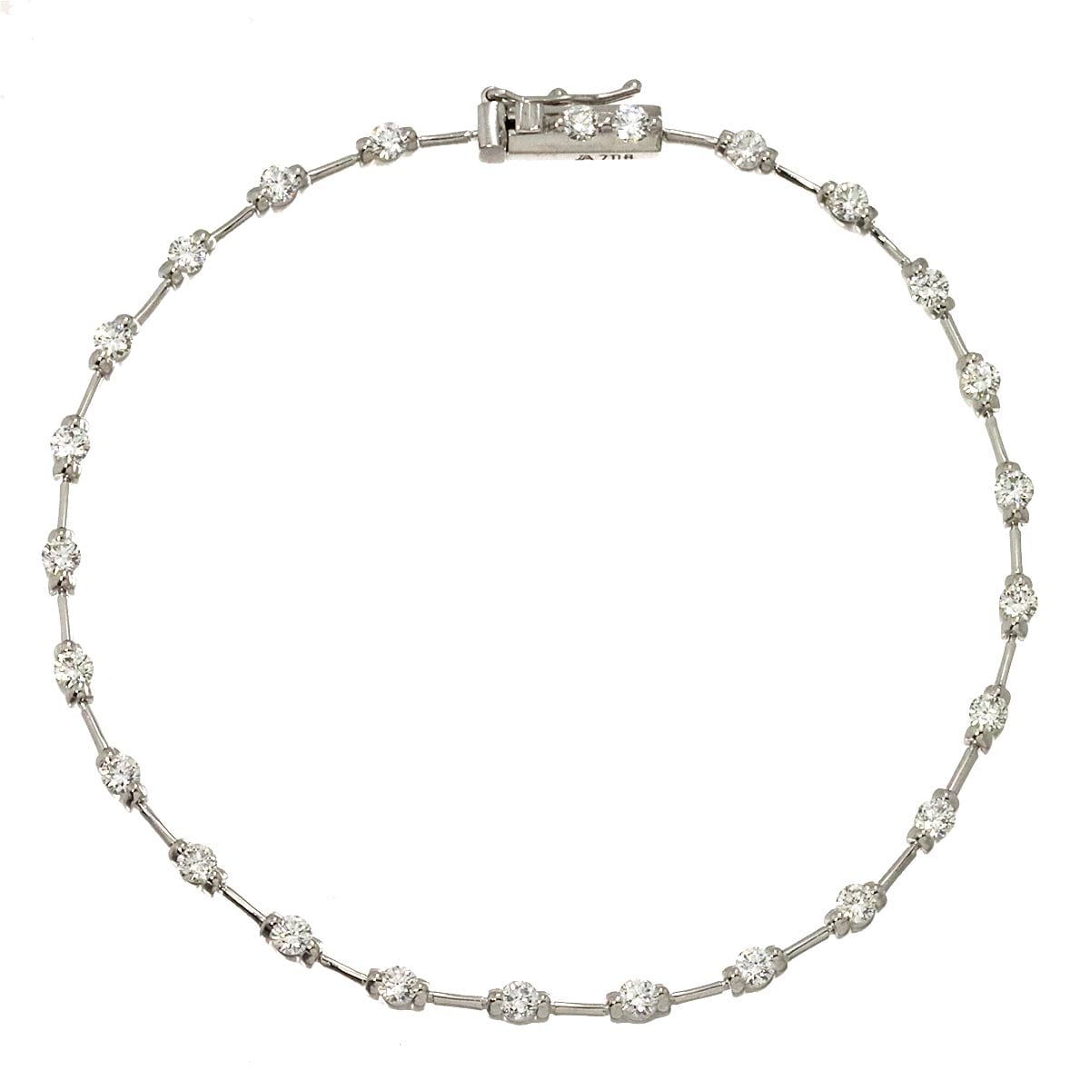 DE BEERS LINE ダイヤ 1.25ct ブレスレット 17.5cm K18 WG ホワイトゴールド 750 Diamond Bracelet デビアス ライン 90309476