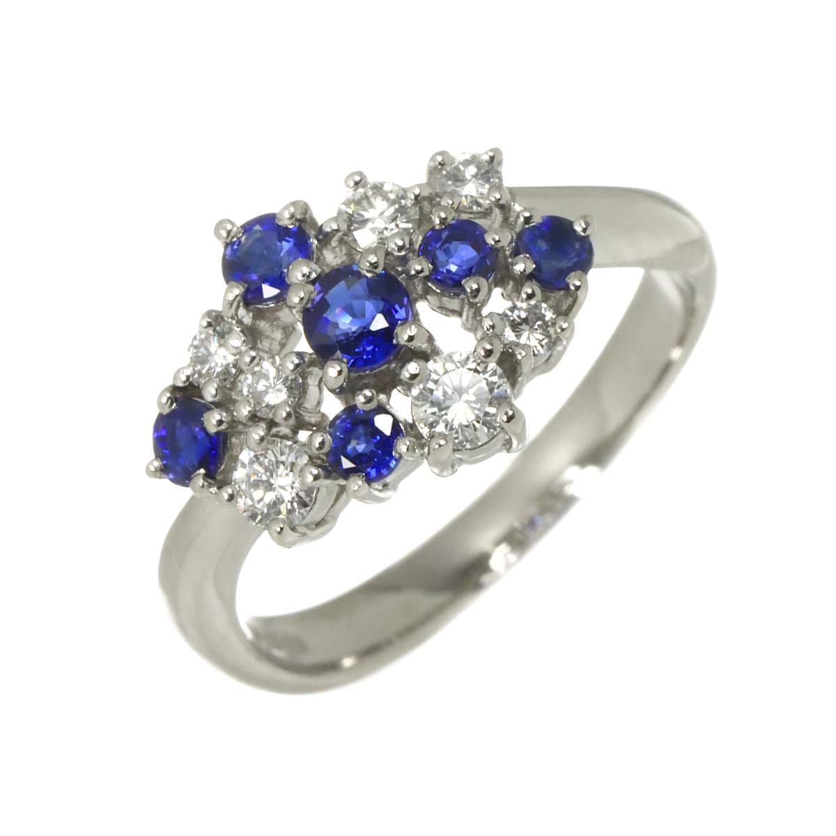TASAKI 13.5号 リング サファイヤ ダイヤ 0.32ct  Pt プラチナ 指輪 田崎真珠 Sapphire Ring タサキ 90310347