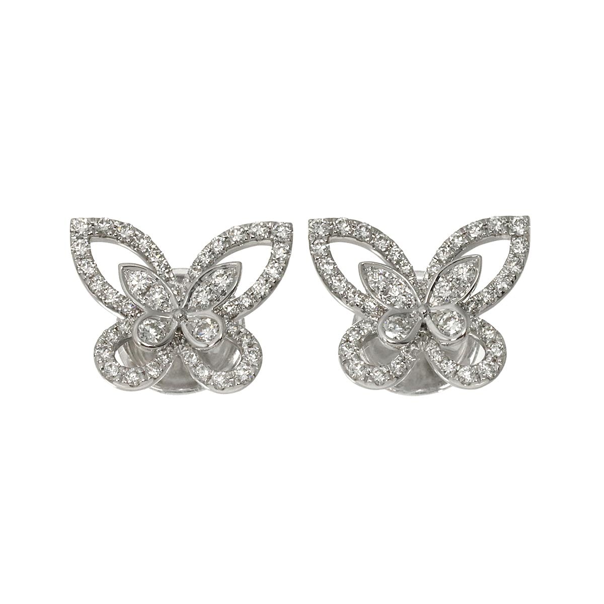 GRAFF バタフライ シルエット ミニ ダイヤ ピアス K18 WG ホワイトゴールド 750 Earrings Pierced 【証明書付き】グラフ 90310466