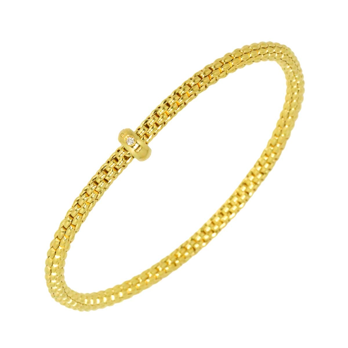 FOPE  プリマ Flex'it ダイヤ 0.01ct ブレスレット 16.5cm K18 YG イエローゴールド 750 Bracelet【証明書付き】フォッペ 90310811