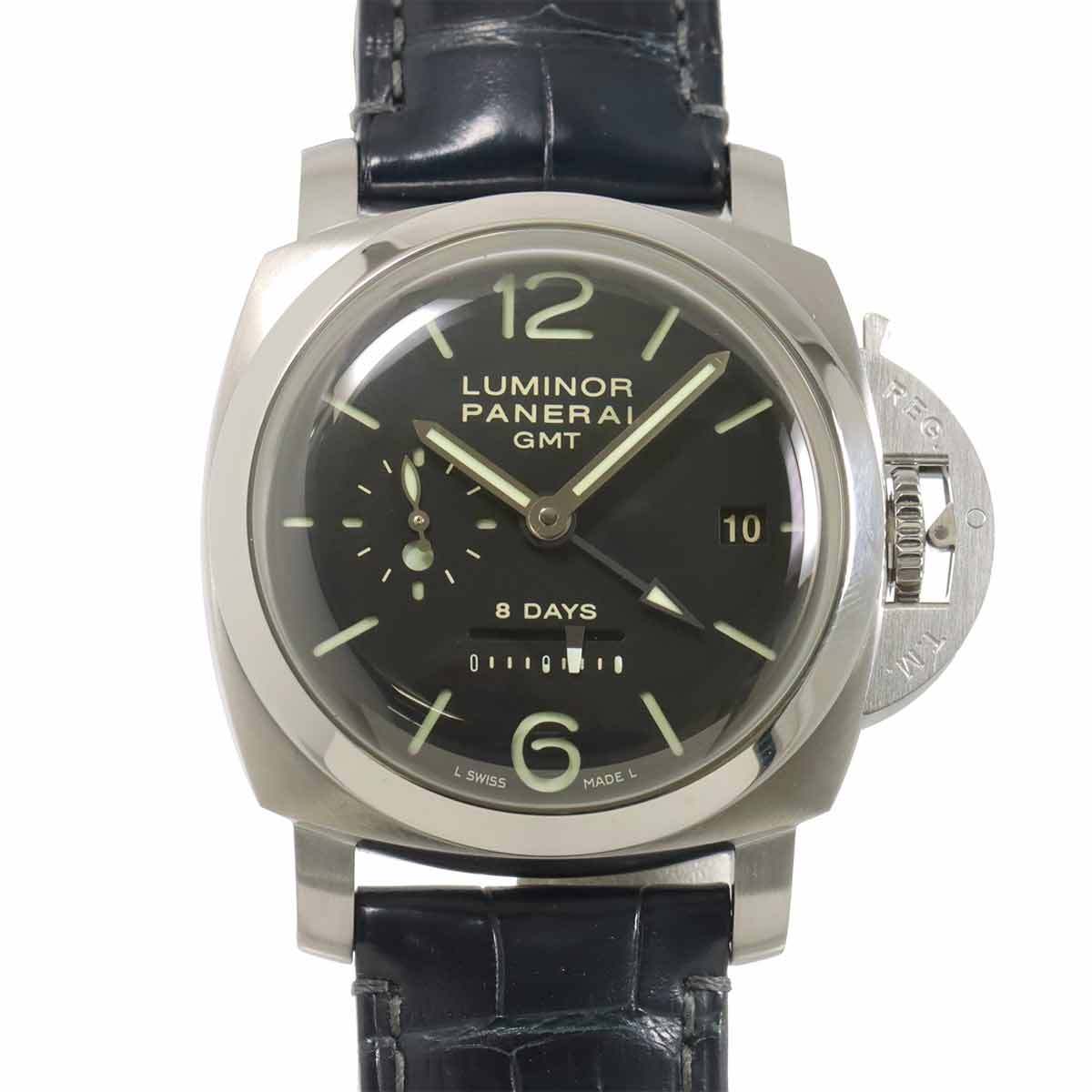 PANERAI ルミノール 1950 8デイズ GMT PAM00233 手巻き メンズ 腕時計 デイト ブラック パワーリザーブ ウォッチ パネライ 90307616