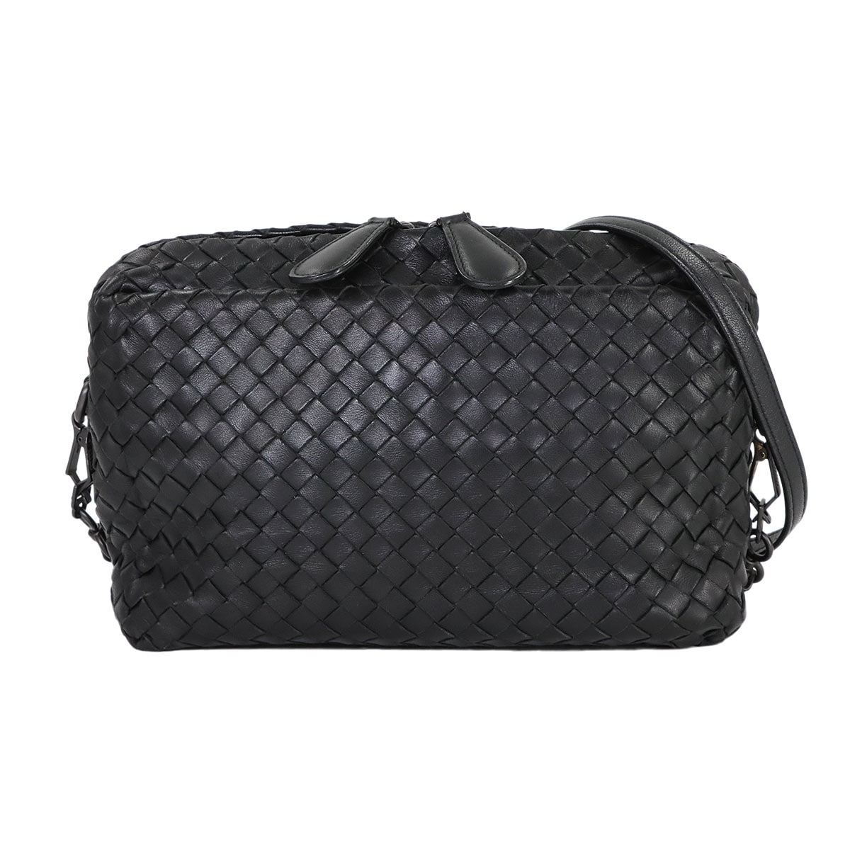BOTTEGA VENETA イントレチャート ショルダー バッグ レザー ブラック Intrecciato Bag ボッテガ ヴェネタ 90309923
