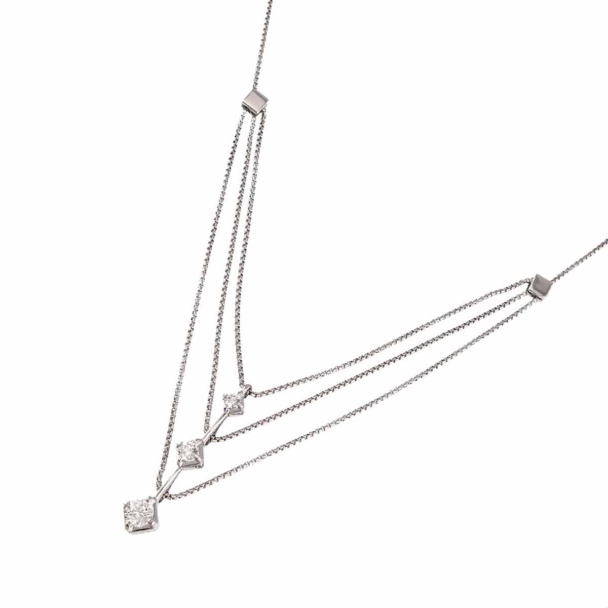 TASAKI ダイヤ 0.51ct ネックレス 45cm K18 WG ホワイトゴールド 750 田崎真珠 Necklace タサキ 90310461