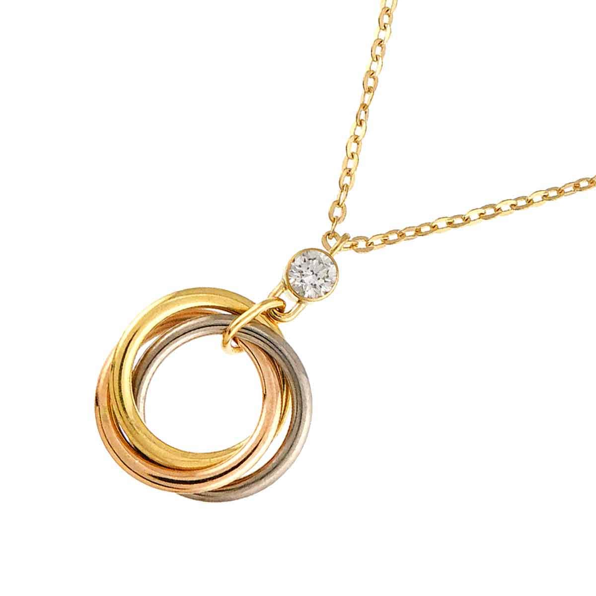Cartier トリニティ ダイヤ ネックレス 40cm K18 YG WG PG 750 スリーカラー Trinity Necklace カルティエ 90311553