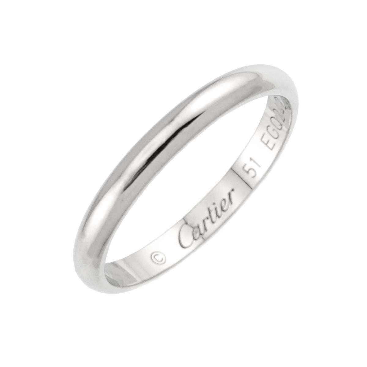 Cartier 1895 クラシック #51 リング 幅2.5mm Pt プラチナ 指輪 Classic Ring カルティエ 90311555