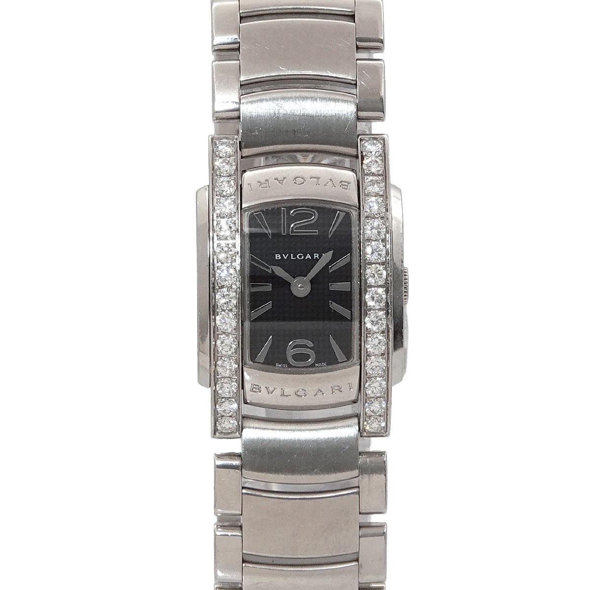 BVLGARI アショーマ AA26S ダイヤベゼル レディース 腕時計 ブラック クォーツ ウォッチ Assioma ブルガリ 90313908