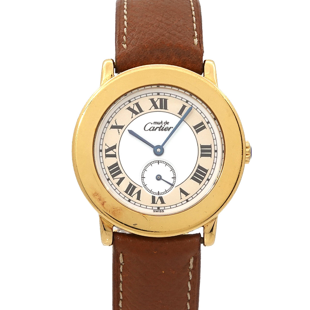 Cartier マスト2 ロンド ヴェルメイユ W1006922 ボーイズ 腕時計 スモールセコンド SV925 クォーツ ウォッチ Must2 カルティエ 90314287