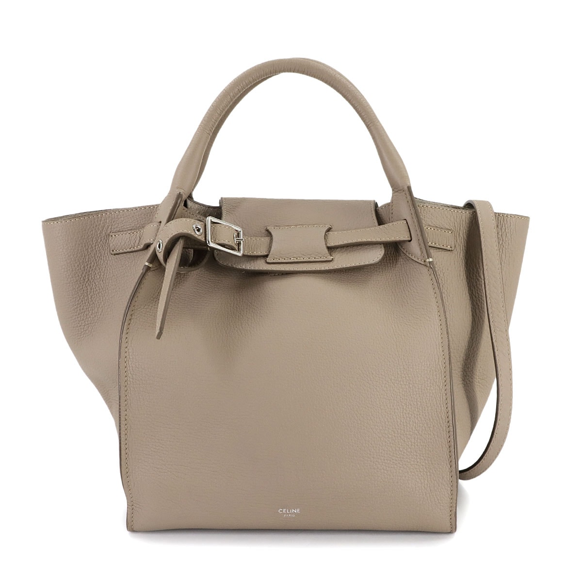 CELINE ビッグバッグ スモール ウィズ ロングストラップ 2way ハンド ショルダー バッグ レザー ベージュ 189313 Big Bag Small セリーヌ 90311641