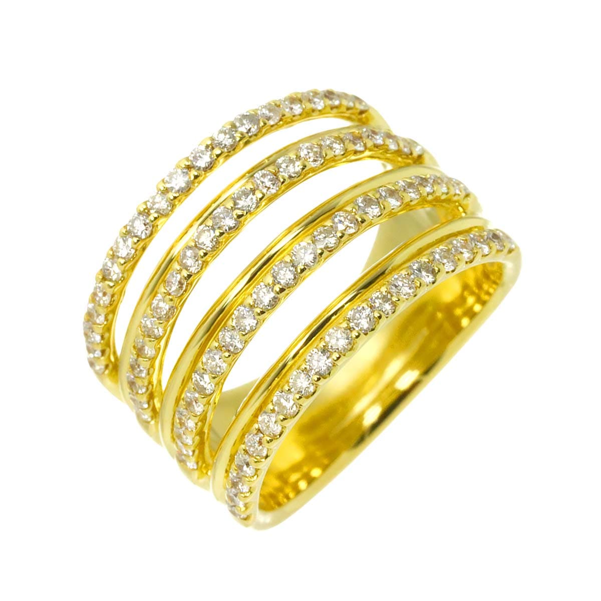 リング 13.5号 ダイヤ 1.00ct K18 YG イエローゴールド 750 指輪 Diamond Ring 90310669