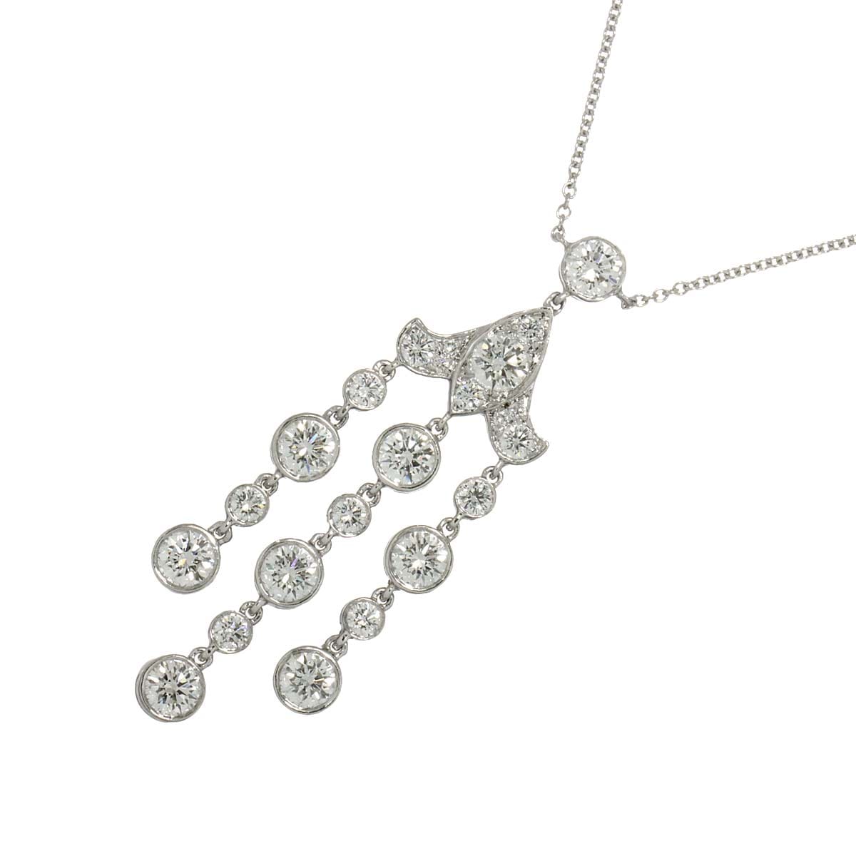 TIFFANY&CO. ダイヤ ネックレス 45cm Pt プラチナ Diamond Necklace ティファニー 90308093