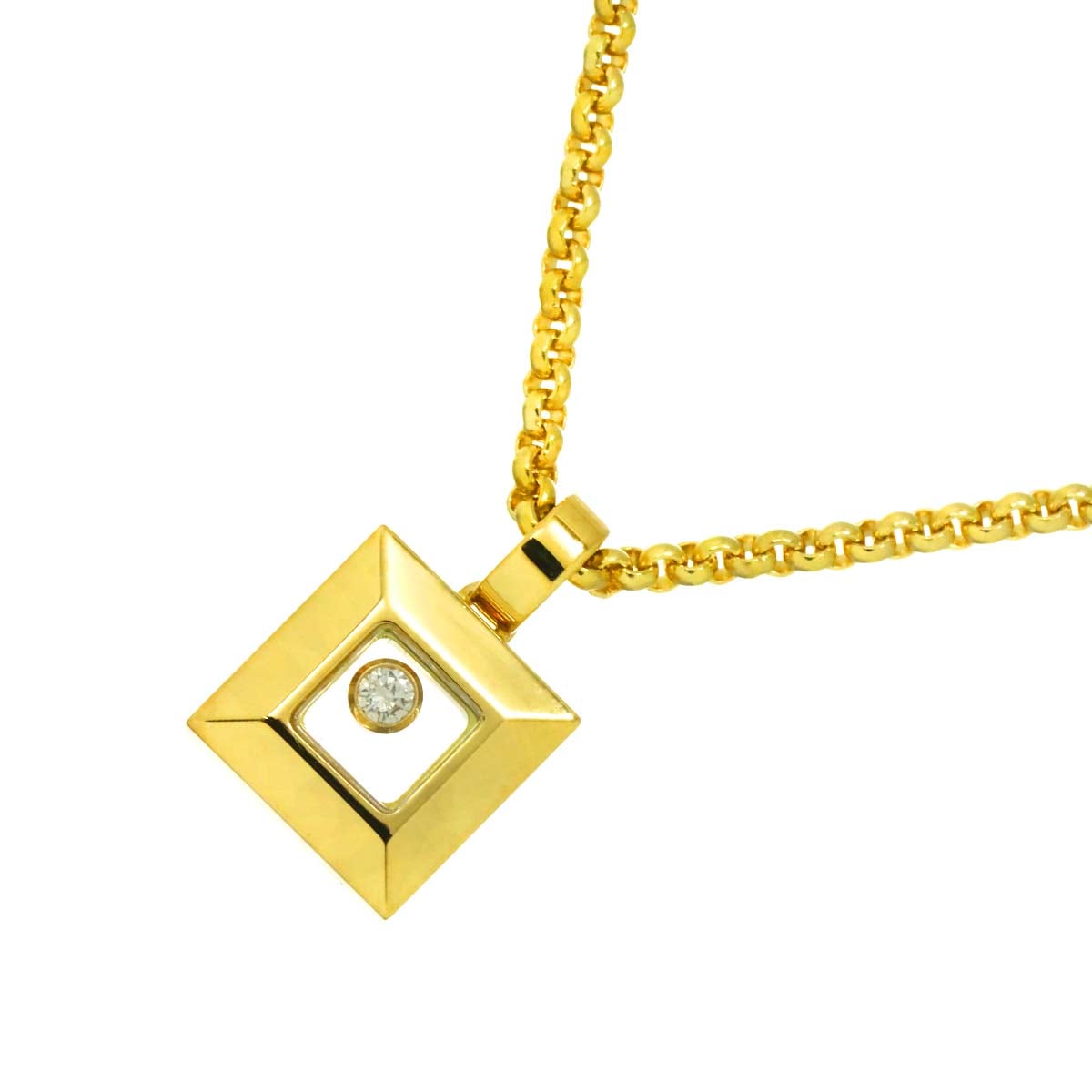 Chopard ハッピー ダイヤ ネックレス 42cm K18 YG イエローゴールド 750 Happy Diamond Necklace ショパール 90309478