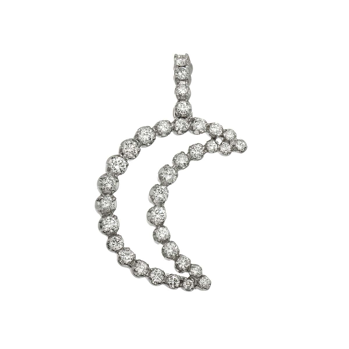 Ponte Vecchio ダイヤ 0.72ct ペンダント トップ K18 WG ホワイトゴールド 750 月 Pendant Top ポンテヴェキオ 90310416