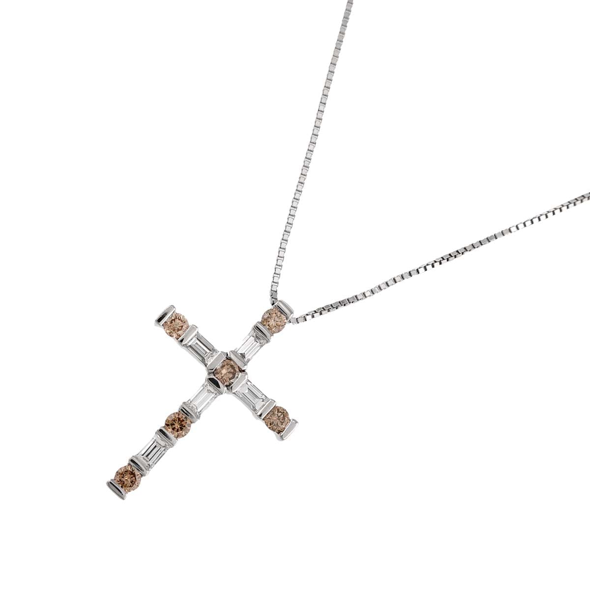 DAMIANI ルミエール クロス ダイヤ ネックレス 43cm K18 WG ホワイトゴールド 750 Diamond Necklace ダミアーニ 90310468