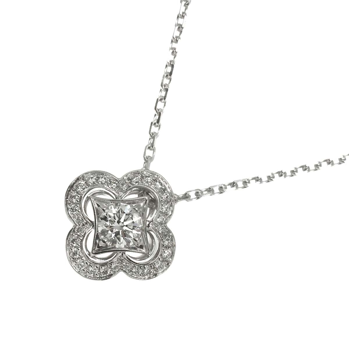 LOUIS VUITTON パンダンティフ アルダント ダイヤ ネックレス 40cm K18 WG ホワイトゴールド 750 Necklace ルイ ヴィトン 90310638