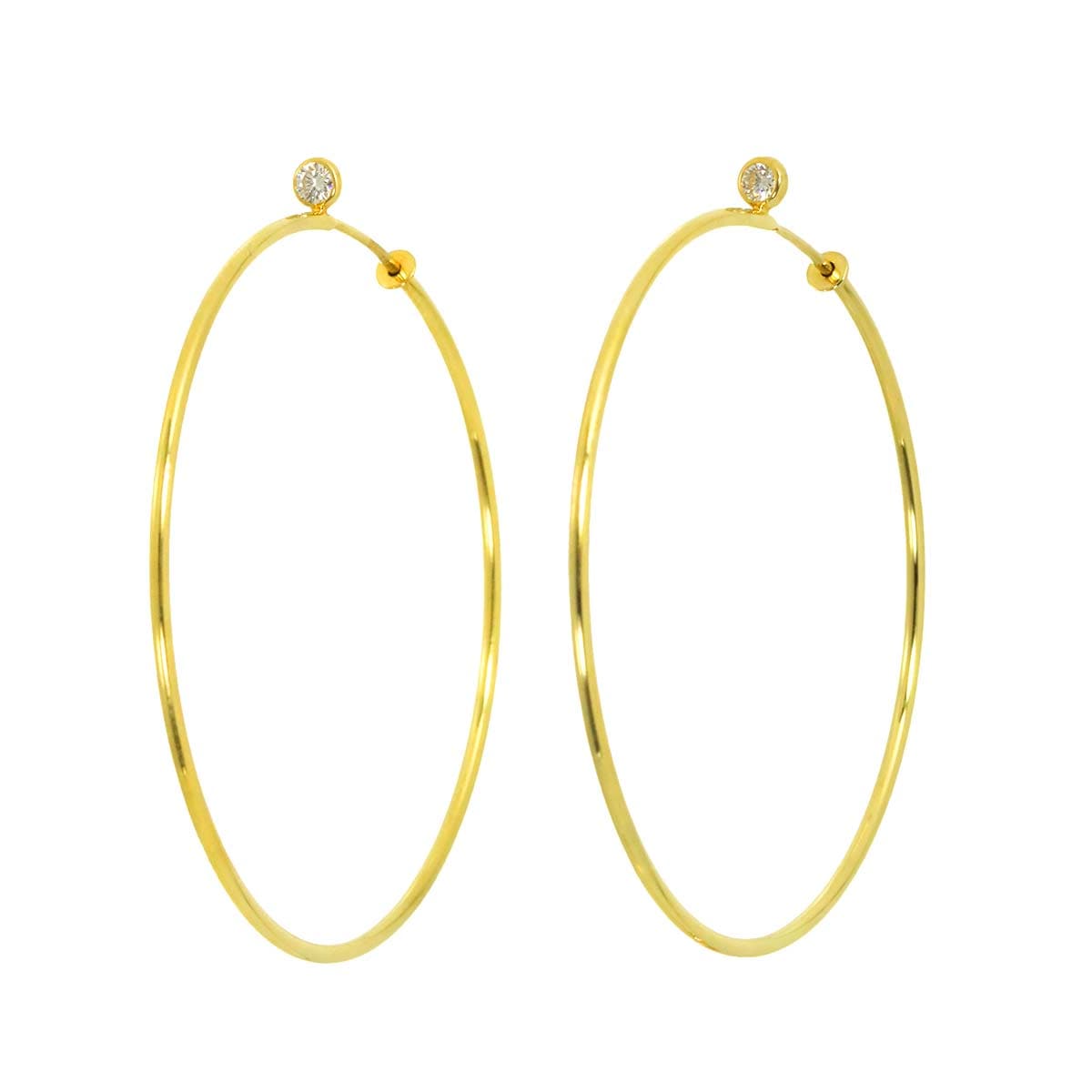 TIFFANY&CO. フープ ダイヤ ミディアム ピアス K18 YG イエローゴールド 750 Earrings Pierced ティファニー 90310655