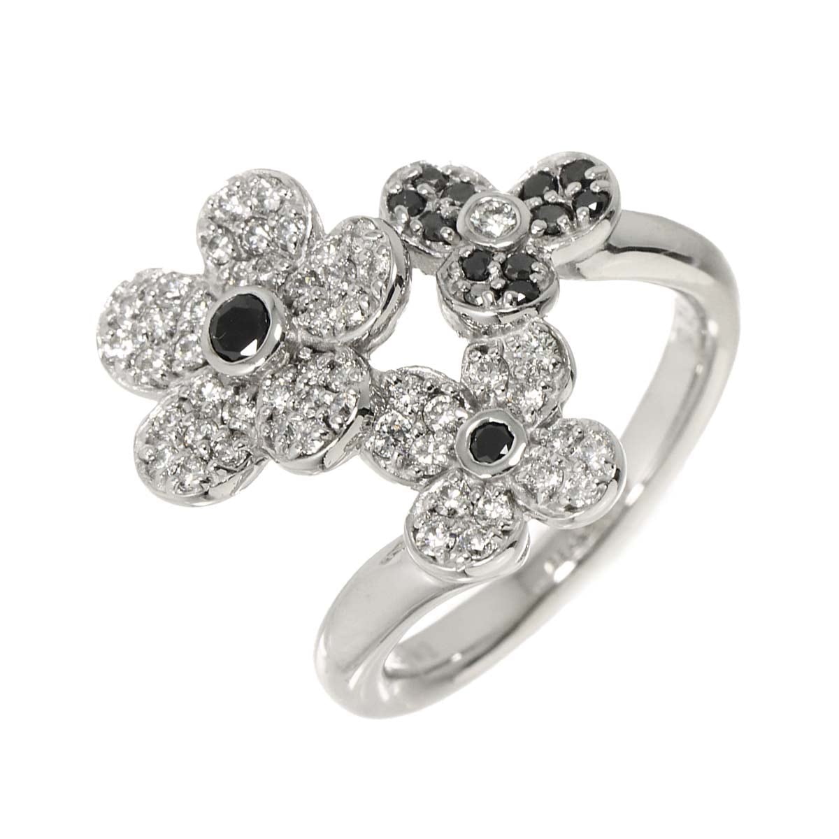 Ponte Vecchio 10.5号 リング ダイヤ 0.45ct/0.20ct K18 WG ホワイトゴールド 750 指輪 花 Diamond Ring ポンテヴェキオ 90310865