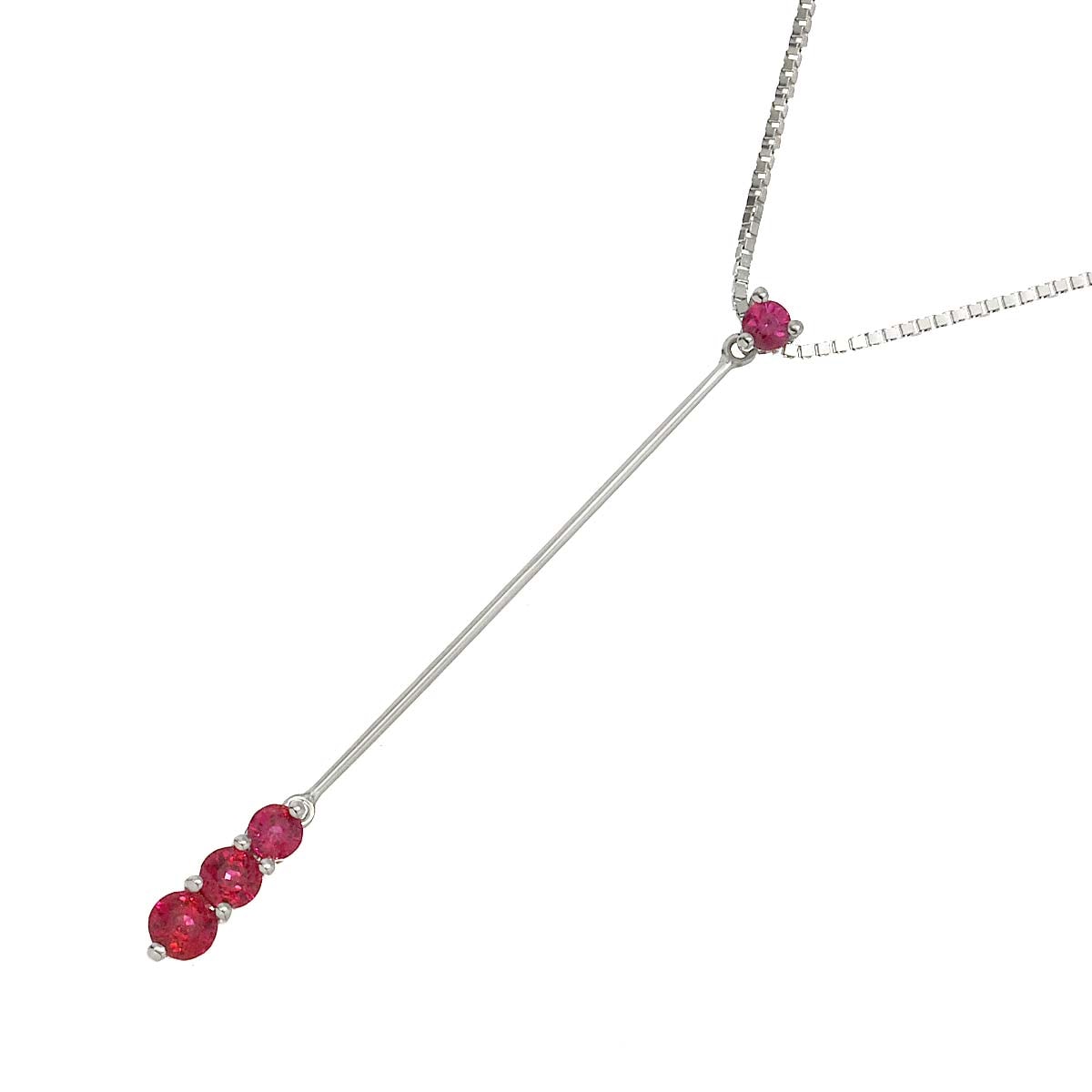DAMIANI ルビー ダイヤ ネックレス 50cm K18 WG ホワイトゴールド 750 Ruby Diamond Necklace ダミアーニ 90310899