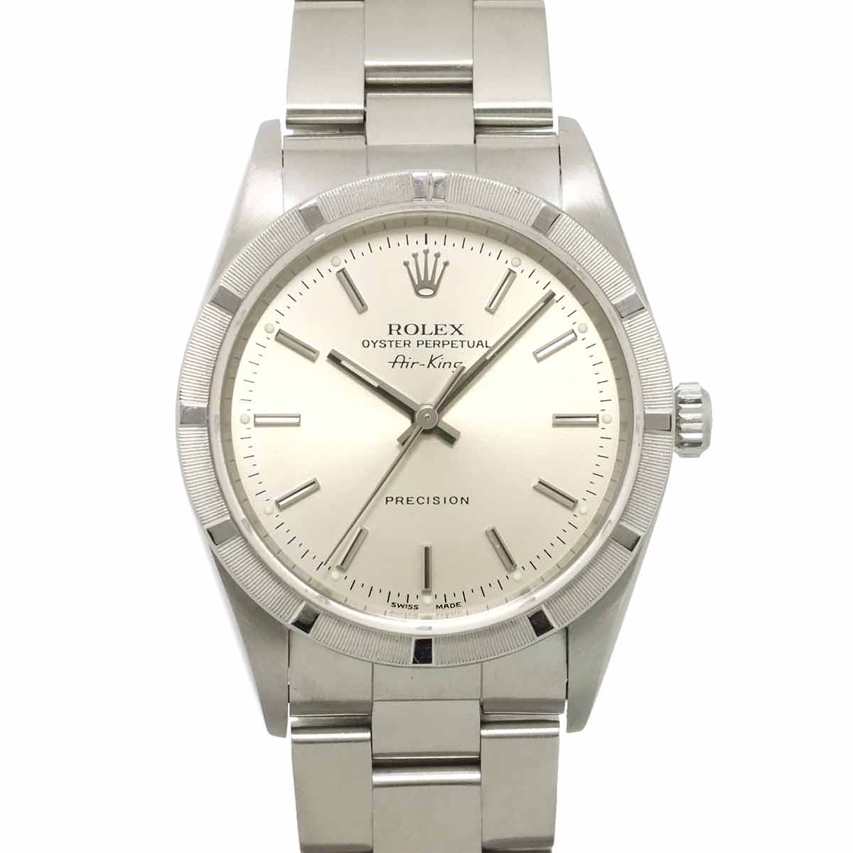 ROLEX エアキング 14010M K番 メンズ 腕時計 エンジンターンドベゼル シルバー オートマ 自動巻き ウォッチ Air King ロレックス 90308313