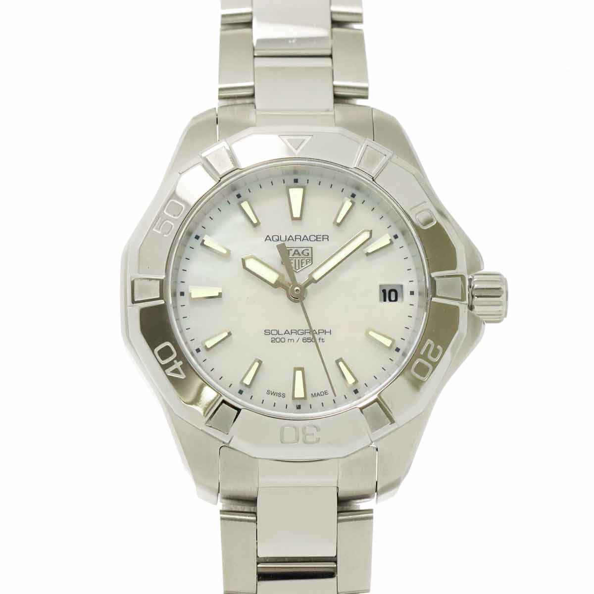 TAG Heuer アクアレーサー WBP1312 レディース 腕時計 デイト ホワイトシェル ソーラー ウォッチ Aqua racer タグホイヤー 90314603