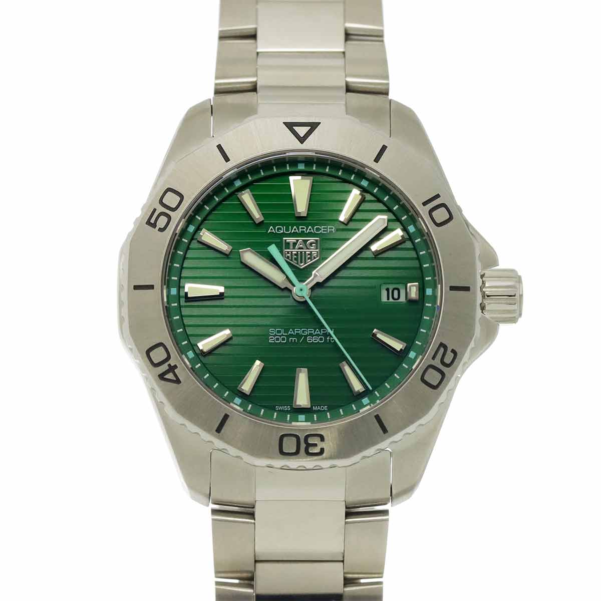 TAG Heuer アクアレーサー プロフェッショナル200 WBP1115 メンズ 腕時計 デイト グリーン ソーラークォーツ ウォッチ Aqua racer タグホイヤー 90314606