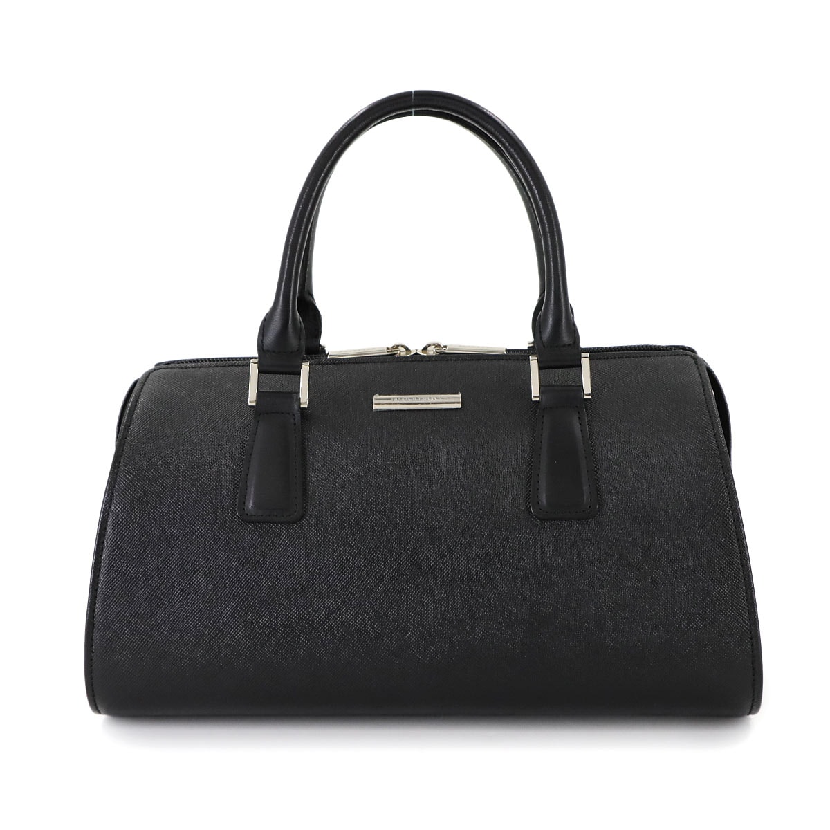 BURBERRY ハンド バッグ レザー ブラック ノバチェック シルバー 金具 Hand Bag バーバリー 90311098