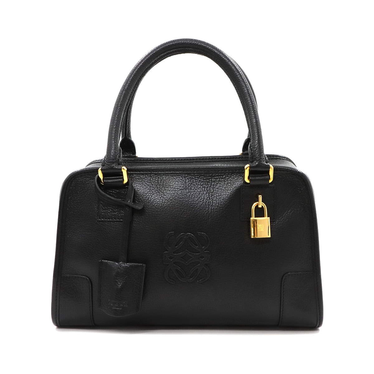 LOEWE アマソナ 28 ハンド バッグ レザー ブラック ゴールド 金具 Amazona 28 ロエベ 90311882