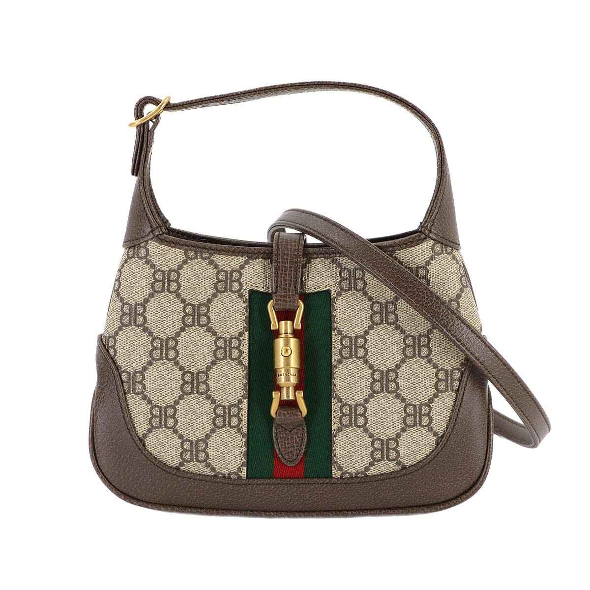 BALENCIAGA グッチ ザ ハッカー プロジェクト ジャッキー 1961 2way ハンド ショルダー バッグ PVC レザー ベージュ ブラウン 680132 Hand Shoulder Bag バレンシアガ 90312435