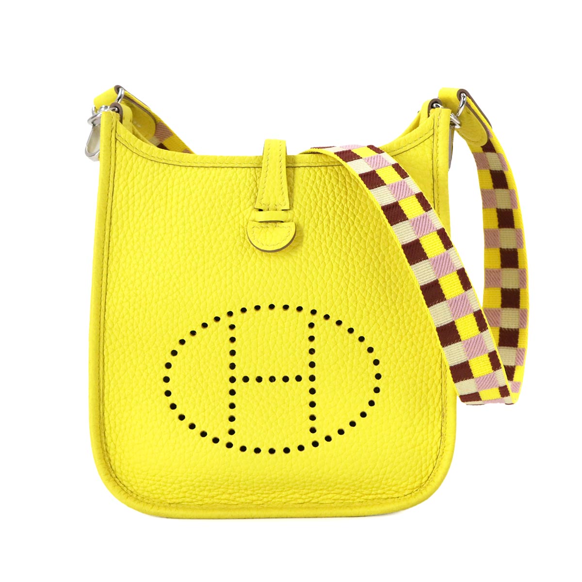 HERMES エブリン アマゾン TPM マキシ カドリーユ  ショルダー バッグ トリヨンクレマンス ライム シルバー 金具 U刻印 Evelyne Amazon TPM エルメス 90312446