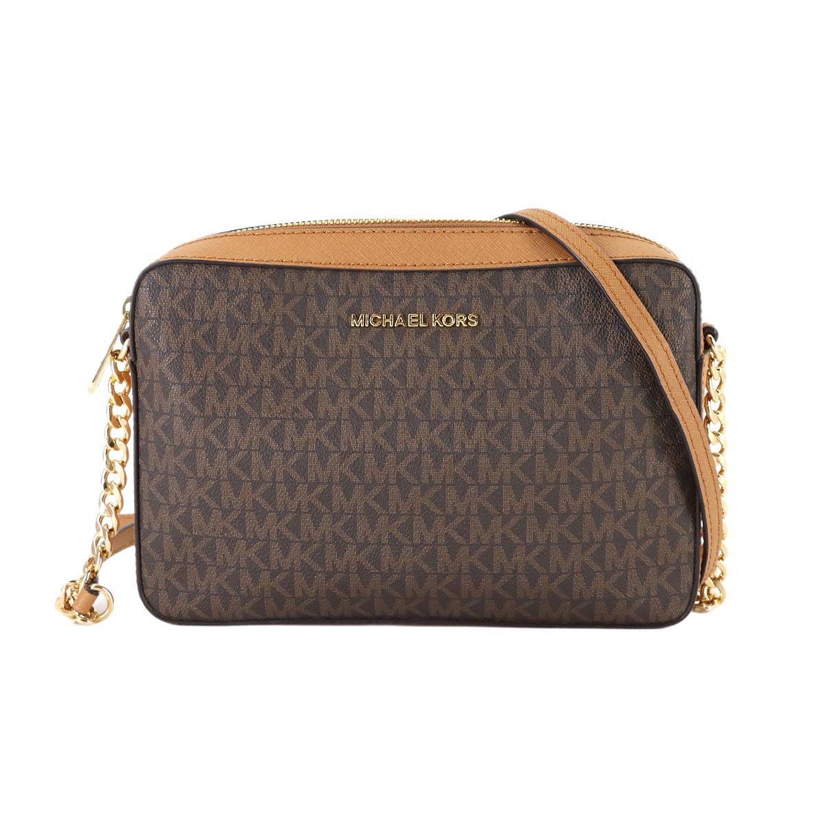 MICHAEL KORS ジェット セット アイテム クロスボディ ラージ ショルダー バッグ PVC レザー ブラウン 35F8GTTC3B Jet Set Item Large EW Crossbody マイケルコース 90312458