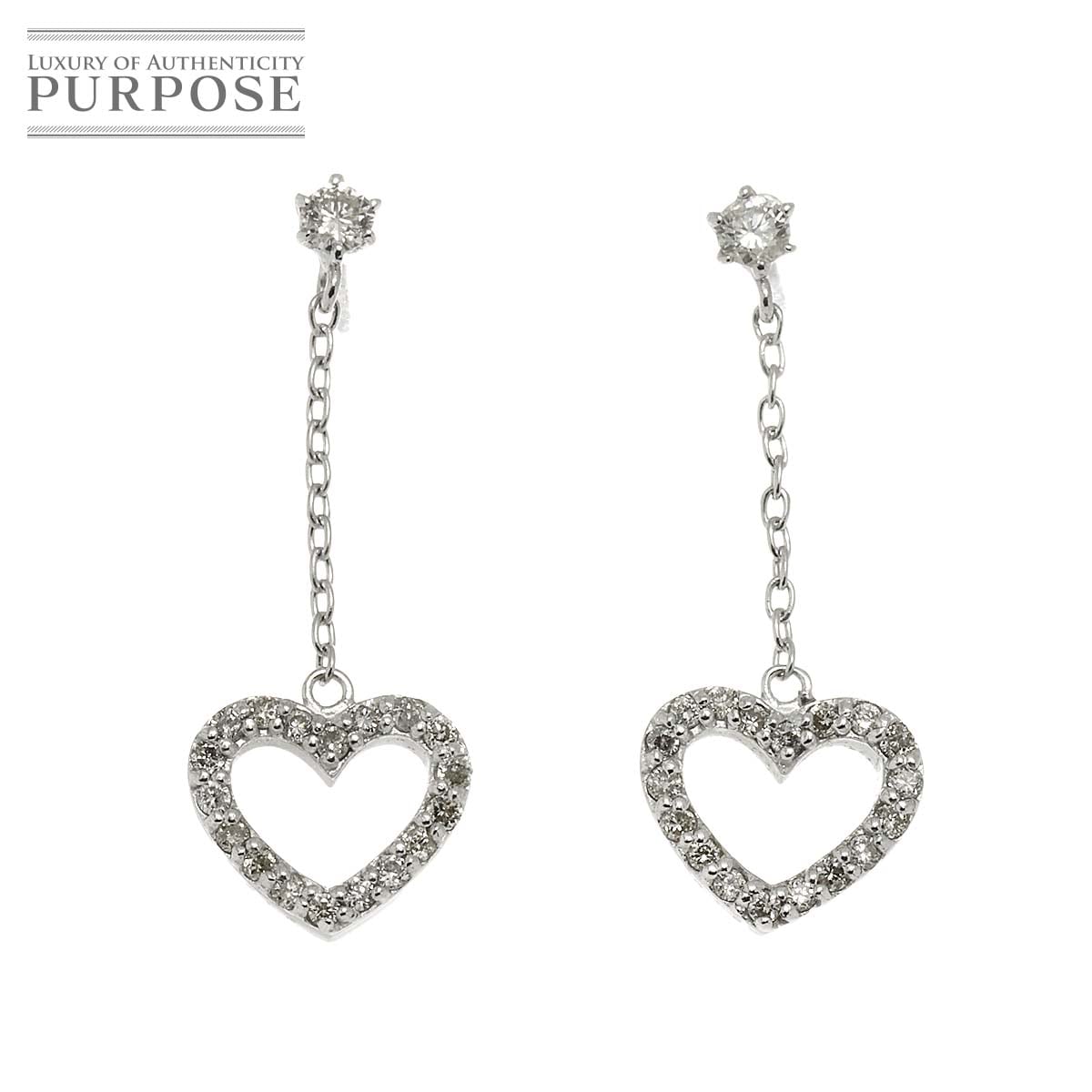 ダイヤ 0.15ct/0.15ct ピアス K18 WG  ホワイトゴールド 750 Diamond Earrings Pierced 90310926