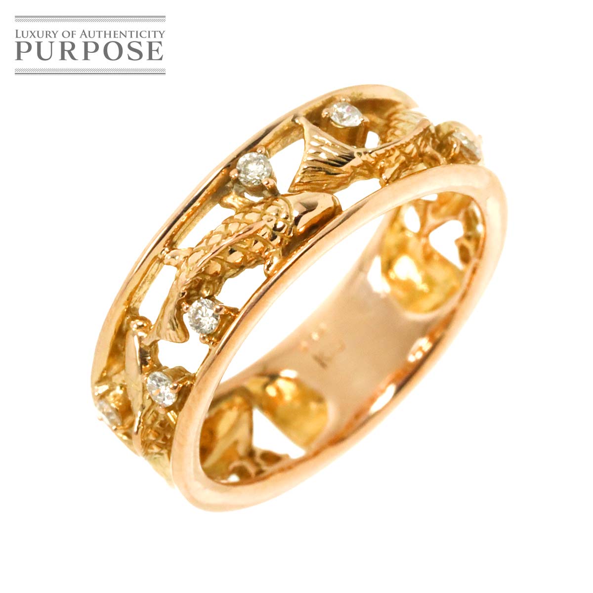 リング 11号 ダイヤ 0.14ct K18 PG ピンクゴールド 750 指輪 Diamond Ring 90311935