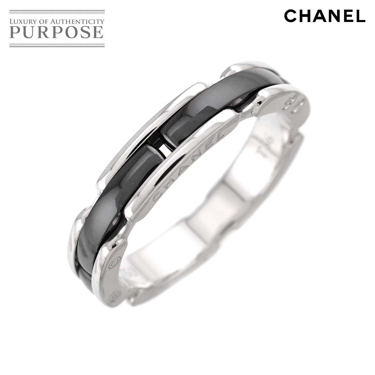 CHANEL ウルトラ スモール SM #56 リング K18 WG ブラック セラミック 750 指輪 ULTRA Ring シャネル 90311789