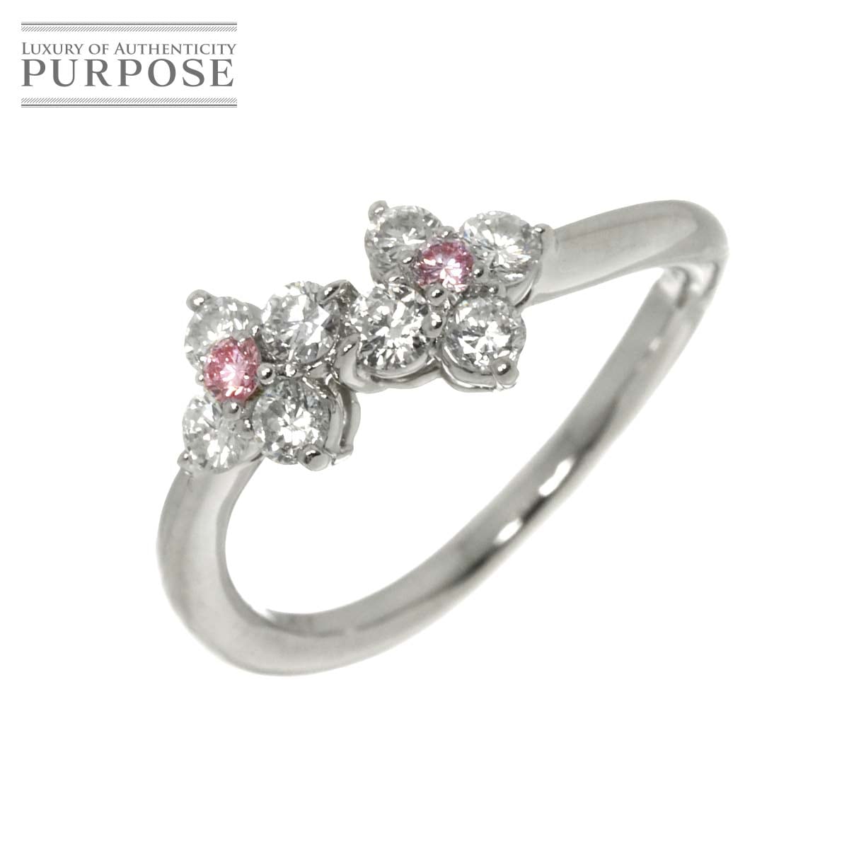 リング 9号 ピンクダイヤ 0.05ct ダイヤ 0.47ct Pt プラチナ 指輪 【ソーティング付き】 Diamond Ring 90308673