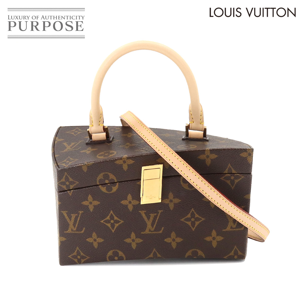 LOUIS VUITTON モノグラム ツイステッドボックス 2way ハンド ショルダー バッグ コスメケース ブラウン M40275 ルイ ヴィトン 90189884