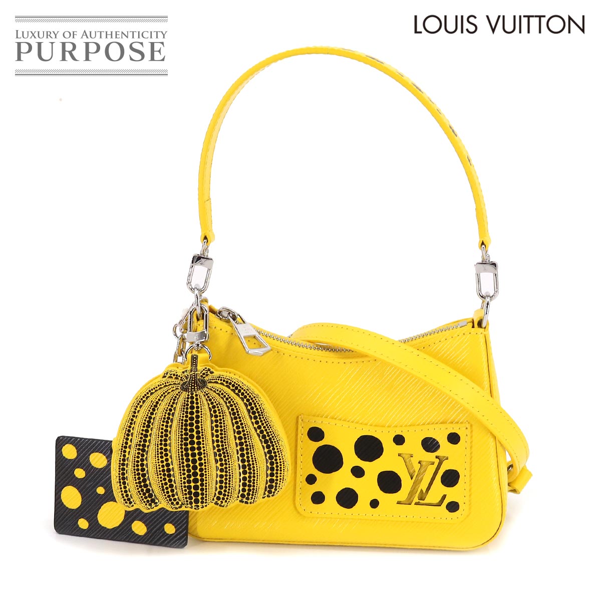 LOUIS VUITTON エピ LVxYK マレリーニ 2way ハンド ショルダー バッグ ジョーヌ ブラック M21702 草間彌生 RFID ルイ ヴィトン 90201227