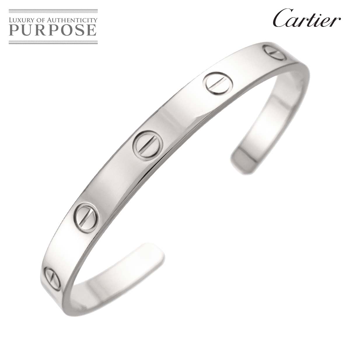Cartier ラブ ブレス #17 オープン K18 WG ホワイトゴールド 750 ブレスレット バングル 750 Love Bracelet カルティエ 90312845