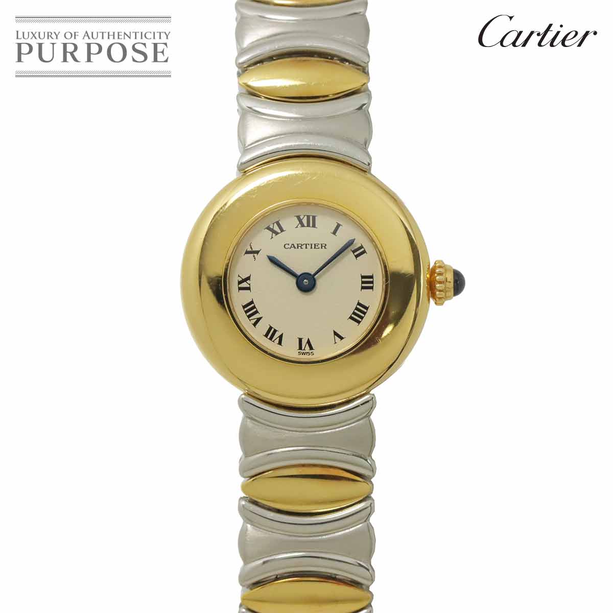 Cartier コリゼ ベルエポック コンビ W40001F2 レディース 腕時計 アイボリー K18YG イエローゴールド クォーツ ウォッチ Colisee カルティエ 90314835