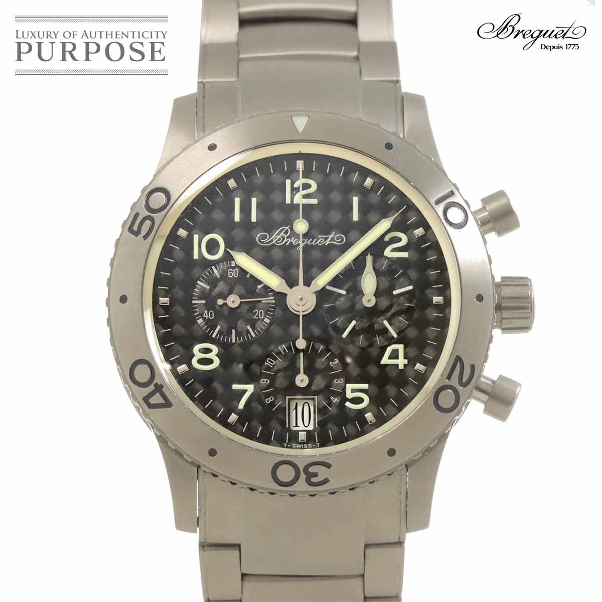 Breguet トランスアトランティック タイプXX 3820 クロノグラフ メンズ 腕時計 デイト ブラック オートマ 自動巻き ウォッチ Transatlantique ブレゲ 90315144