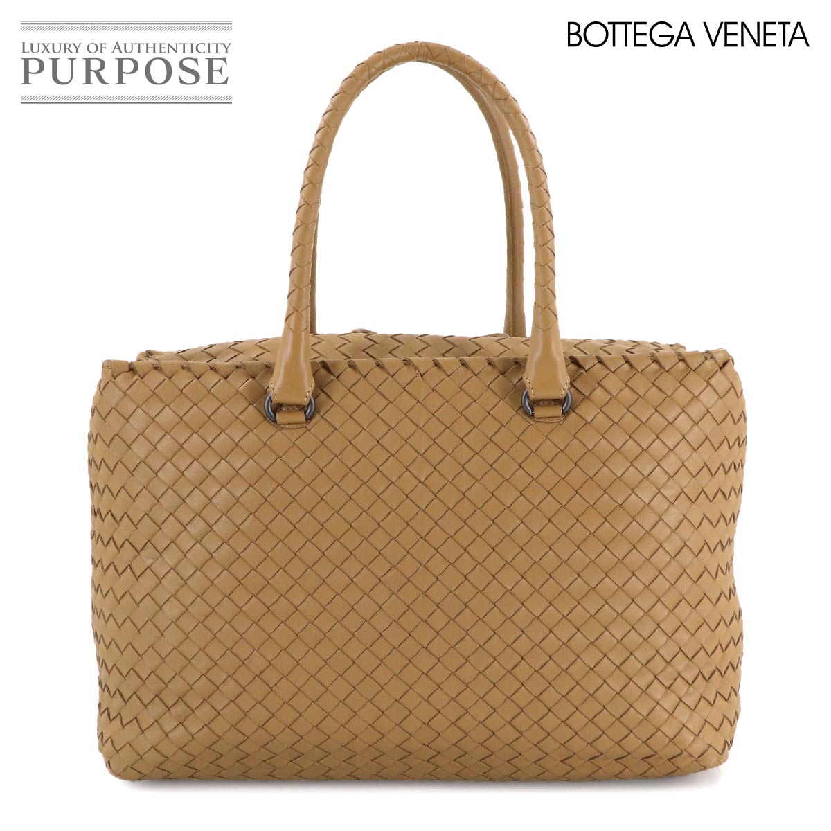 BOTTEGA VENETA イントレチャート トート バッグ レザー ライトブラウン Intrecciato Tote Bag ボッテガ ヴェネタ 90313995