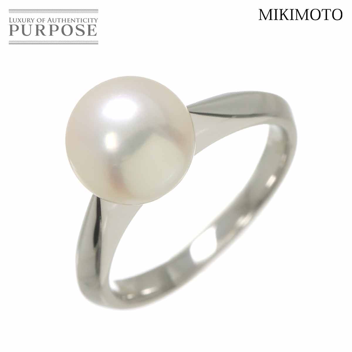 MIKIMOTO 13号 リング アコヤ真珠 9.2mm Pt プラチナ パール 指輪 Akoya Pearl Ring ミキモト 90312881