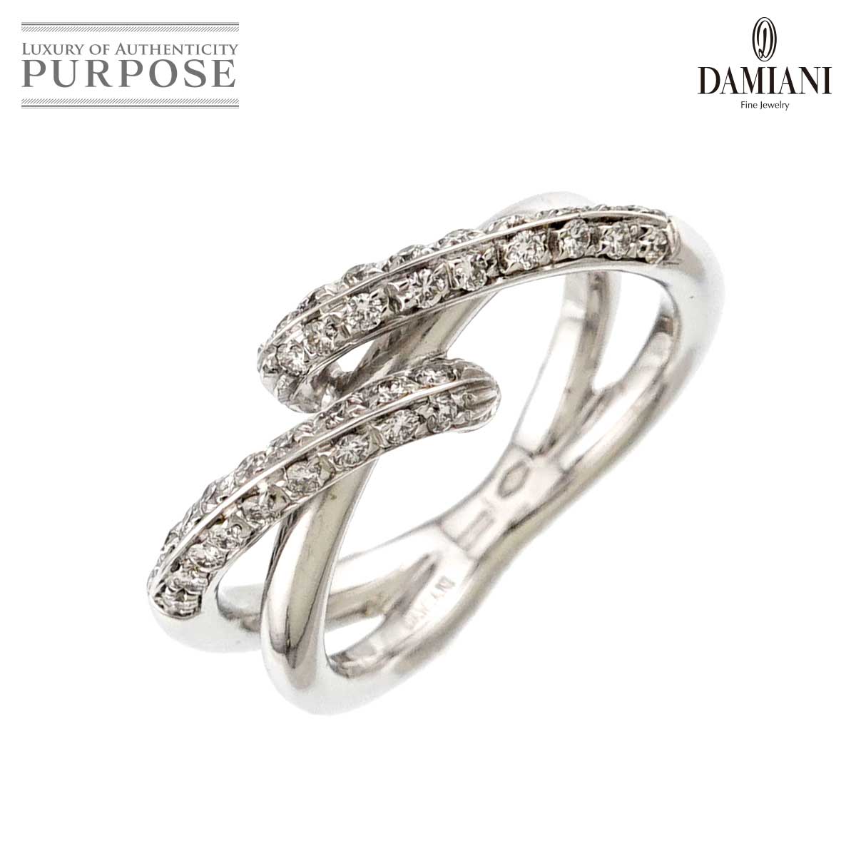 DAMIANI 13.5号 リング ダイヤ K18 WG ホワイトゴールド 750 指輪 Diamond Ring ダミアーニ 90310359