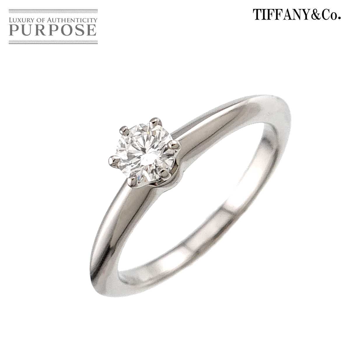 TIFFANY&Co. ソリティア 6.5号 リング ダイヤ 0.20ct Pt プラチナ 指輪 Diamond Ring ティファニー 90311413